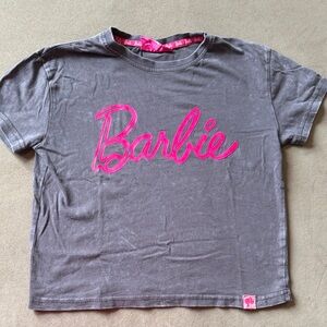 Barbie Kids Charcoal Tee with Vibrant Pink Script